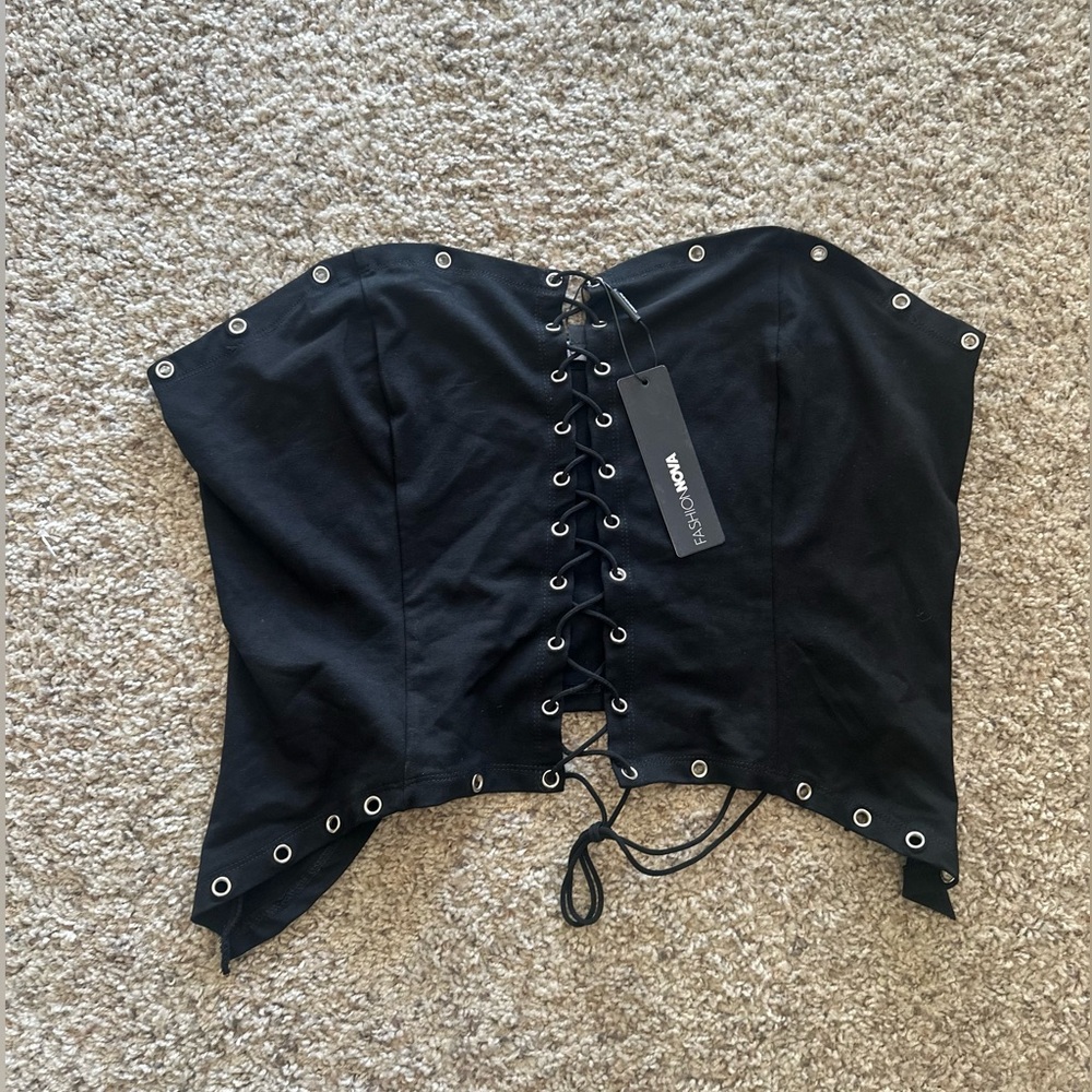 Fashion Nova Size 1x Brand New Lace Up Crop Top